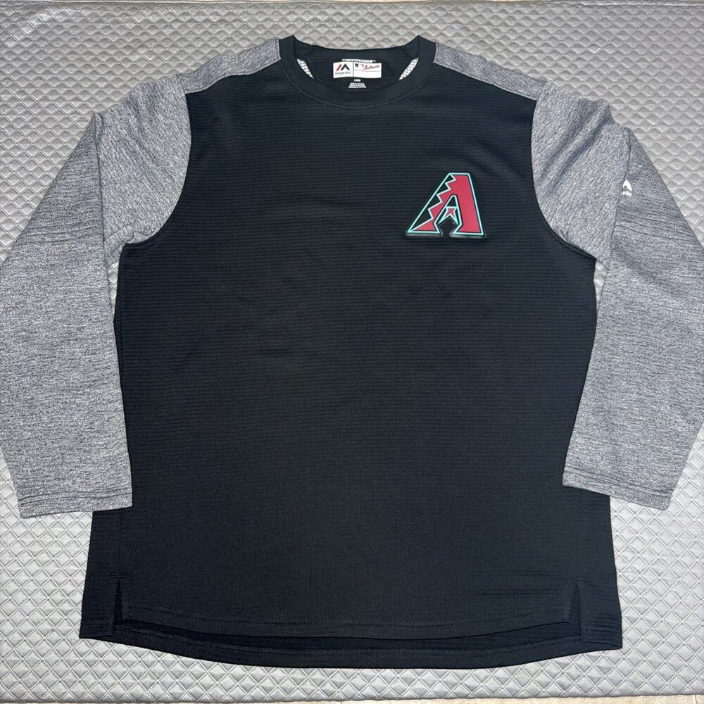Majestic Arizona Diamondbacks Thermabase MLB Pullover Shirt Men’s L Black Gray
